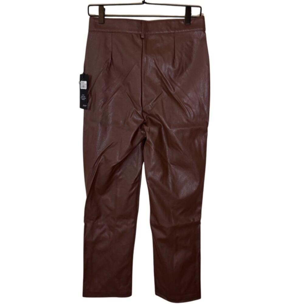 Wildfox Vegan Leather Princess Seams Pants - Chocolate Fondant - Picture 6 of 9